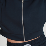 FÜME BEYAZ ÇİZGİ DETAYLI FERMUARLI SWEAT TAKIM