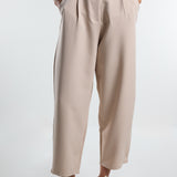 Beige Carrot Fit Pants