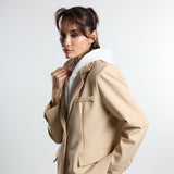 Beige Double Layer Blazer