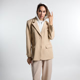 Beige Double Layer Blazer