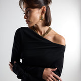 Black Draped Light Weight Top