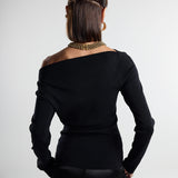 Black Draped Light Weight Top