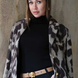 Brownish Leopard Wool Blazer