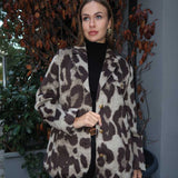 Brownish Leopard Wool Blazer