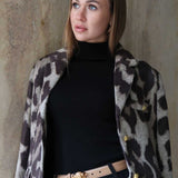 Brownish Leopard Wool Blazer