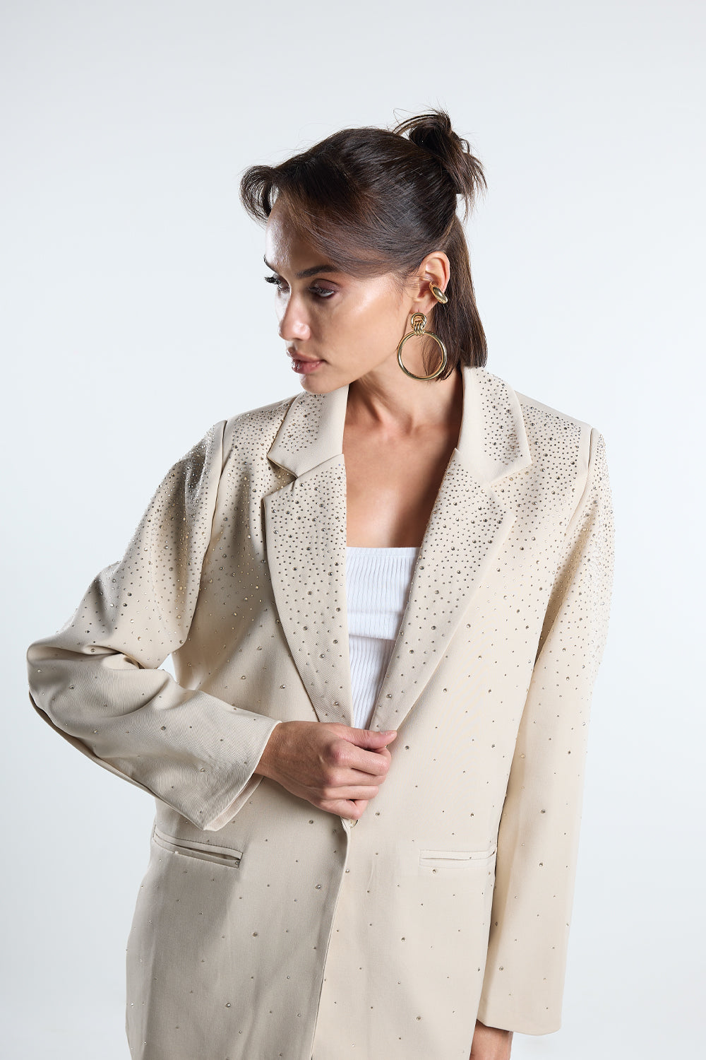 Shiny Beige Blazer